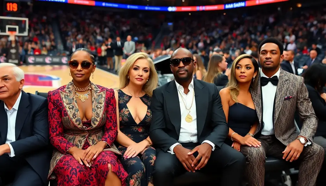 The allure of NBA courtside fashion where luxury meets the thrill of the game.